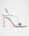 Gianvito Rossi Silver Solid Open Round Toe Heels In Gray