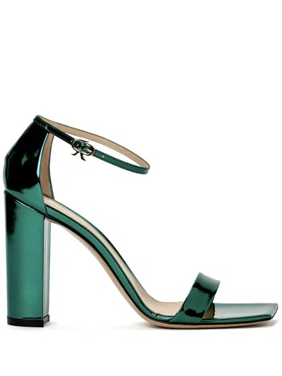 Gianvito Rossi 95mm Patent Leather Sandals In Green