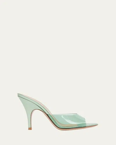 Gianvito Rossi 95mm Plexi Mule Sandals In Green