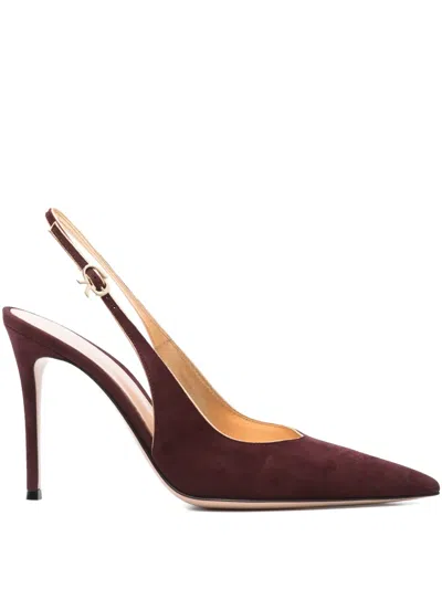 Gianvito Rossi 95mm Sling Suede Pumps In Brown