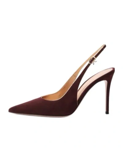GIANVITO ROSSI 95MM SLING SUEDE PUMPS