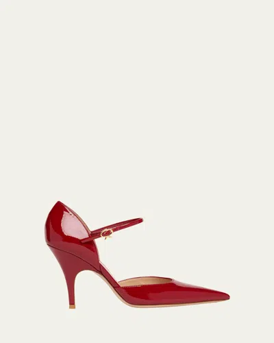 Gianvito Rossi 95mm Sofia Patent Leather D'orsay Pumps In Red