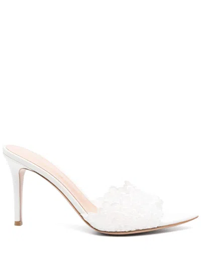 Gianvito Rossi 95mm Yvonne Mules In White