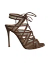 Gianvito Rossi Adria Sandals In Nude Suede In Brown