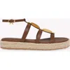 Gianvito Rossi Leather Strappy Sandals With Stone Embellishment In Brown