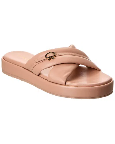 Gianvito Rossi Alima Leather Platform Sandal In Pink