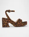 Gianvito Rossi Alma Leopard Ankle-strap Platform Sandals In Animal Print