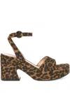 Gianvito Rossi Alma Leopard Ankle-strap Platform Sandals In Brown