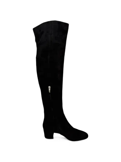 Pre-owned Gianvito Rossi Almond-toe Knee-high Boots In Black
