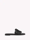 Gianvito Rossi Open Weave Leather Slide Sandals In Black