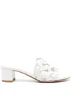Gianvito Rossi Amalfi 45 Calf Leather Mules In White