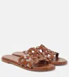 Gianvito Rossi Amalfi Leather Slides In Brown