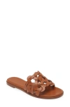 Gianvito Rossi Amalfi Calf Leather Flat Sandals In Sedona