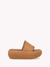 Gianvito Rossi Marbella Woven Raffia Platform Sandals In Brown