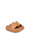 Gianvito Rossi Marbella Woven Raffia Platform Sandals In Brown Leather