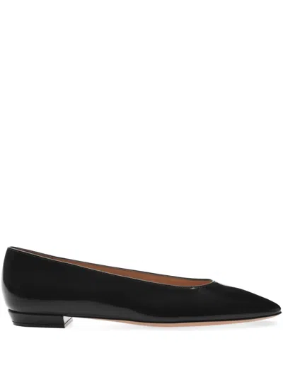 Gianvito Rossi Leather Ballerina Shoes In Black