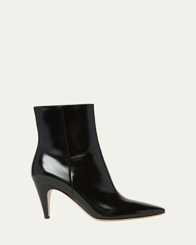 Gianvito Rossi 80 Glossed-leather Ankle Boots In Black