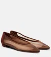 Gianvito Rossi Amelia Suede-trimmed Organza Ballet Flats