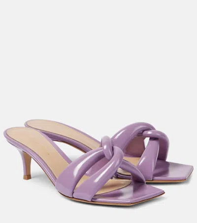 Gianvito Rossi Amour 55 Patent Leather Mules In Purple