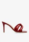 Gianvito Rossi Amour 85 Glossy Leather Mules In Red