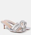Gianvito Rossi Metallic Twist Stiletto Mule Sandals In Silver