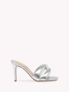 Gianvito Rossi Metallic Twist Stiletto Mule Sandals In Silver
