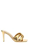 Gianvito Rossi Love Knot Metallic Square Toe Mules