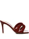Gianvito Rossi Square-headed High-heeled Sandals In Burgundy