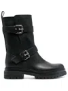 Gianvito Rossi Black Leather Biker Boots