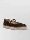 Gianvito Rossi Animal Pattern Rope Sole Ballerina Shoes