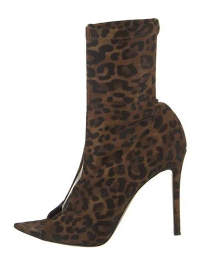 Pre-owned Gianvito Rossi Animal Print Boots In Brown