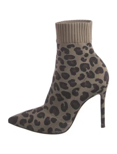 Pre-owned Gianvito Rossi Animal Print Sock Boots In Neutral