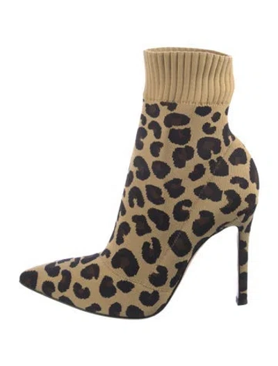 Pre-owned Gianvito Rossi Animal Print Sock Boots In Neutral