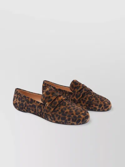 Gianvito Rossi Animalier Print Giorgia Loafers Round Toe