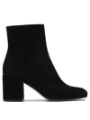 Gianvito Rossi Joelle Suede Block-heel Booties In Black