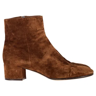 Gianvito Rossi Ankle Boots In Brown Suede