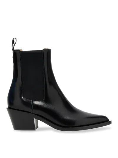 Gianvito Rossi Wylie Dover 45 Glossed-leather Chelsea Boots In Black