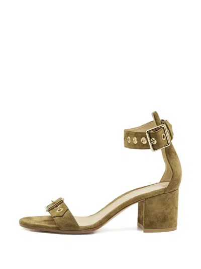 Pre-owned Gianvito Rossi Ankle-strap Buckle Sandals In Green