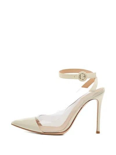 Pre-owned Gianvito Rossi Ankle Strap Court Pump Shoes In Neutral
