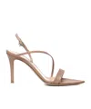 Gianvito Rossi Beige Manhattan 85 Patent Leather Sandals In Brown