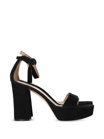 Pre-owned Gianvito Rossi Ankle-strap Platform-heel Sandals In Black