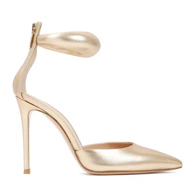 Gianvito Rossi Ankle Strap Pump In Gold