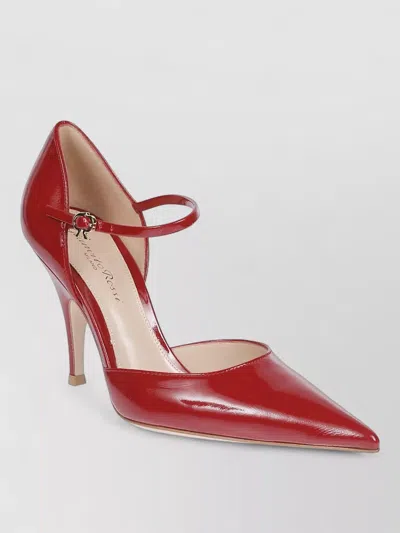 Gianvito Rossi Ankle Strap Pumps Glossy Finish Pointed Toe In Multi