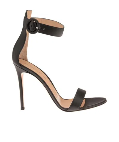 Gianvito Rossi Ankle Strap Sandals In Black
