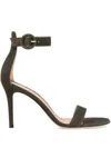 Gianvito Rossi Ankle-strap Suede Sandals In Black