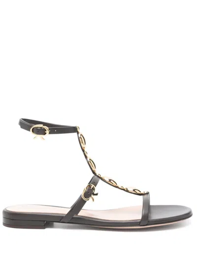 Gianvito Rossi Appliqué-detail Sandals In Braun
