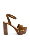 Gianvito Rossi Brown Open Round Toe Heels