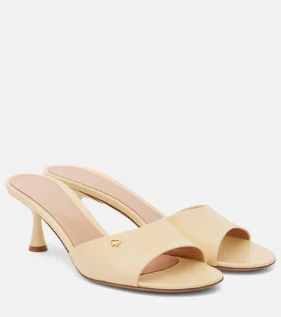 Gianvito Rossi Ascent 55 Leather Mules In White