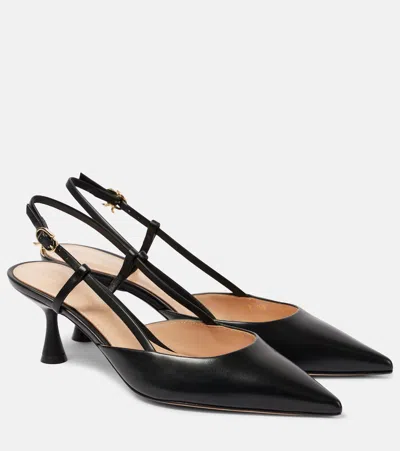 GIANVITO ROSSI ASCENT 55 LEATHER SLINGBACK PUMPS