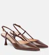Gianvito Rossi Ascent 55 Leather Slingback Pumps In Brown